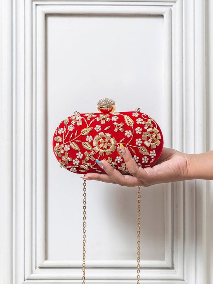 Baiza Zardozi Hand Embroidered Clutch