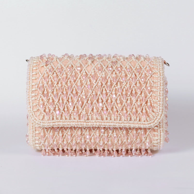 Blush Flap Over Bag with Handle