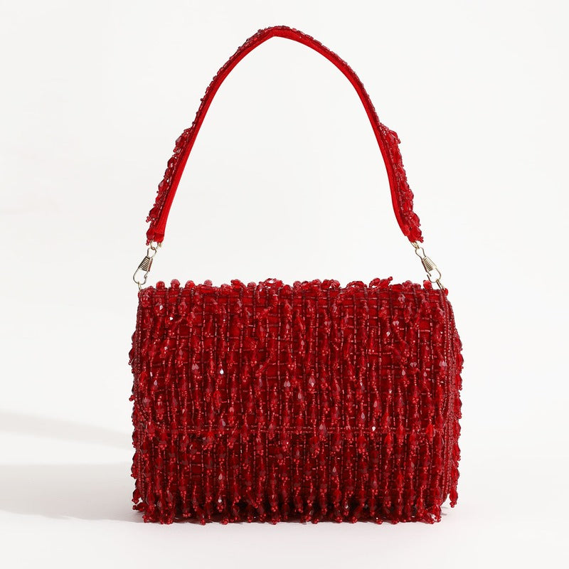 Rosa Beaded Flap Over Clutch Bag