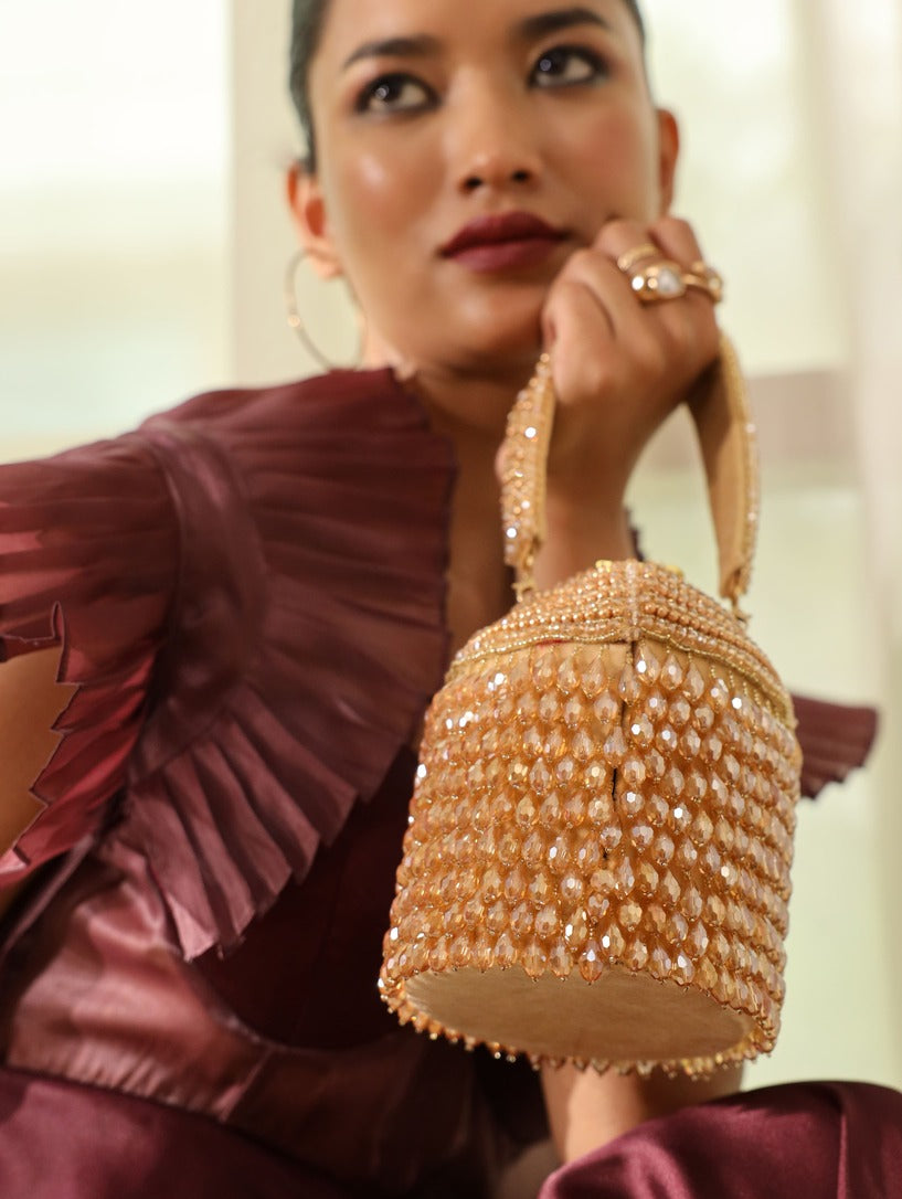 Emma Round Embellished Bag with Handle