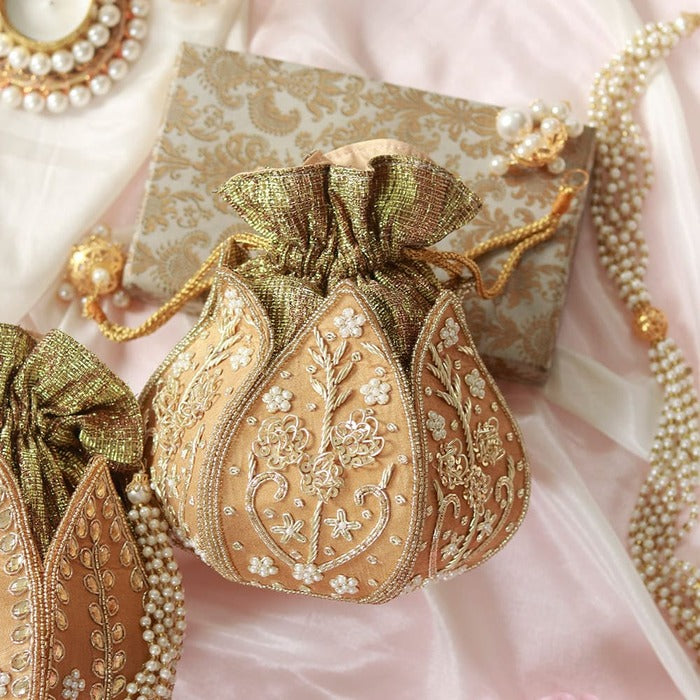 Pushp Zardozi Embroidered Mini Lotus Potli